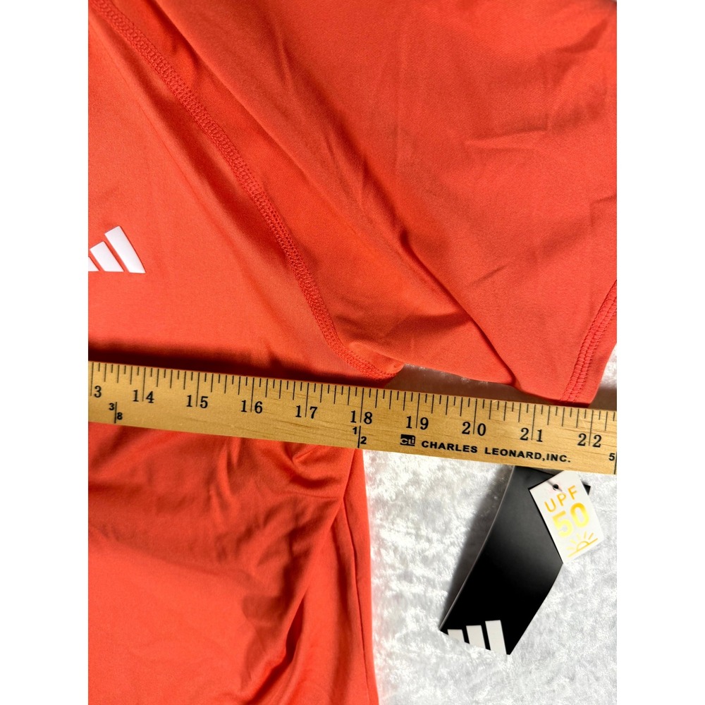 Adidas Mens Short Sleeve‎ Sun Shirt Medium Bright Orange UPF 50 Athletic Top - Picture 3 of 6